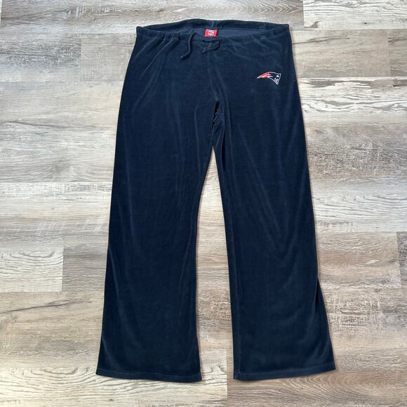 NFL Pants - Vintage Y2K NFL For Her Lounge Pants Patriots Logo Velour Navy Blue Size Large